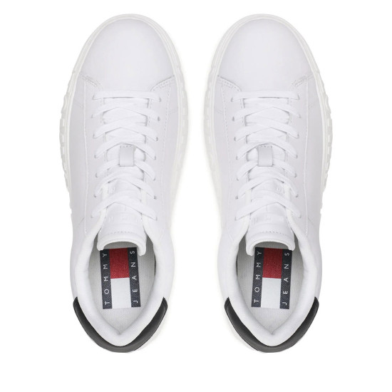 Tommy Hilfiger Monochrome Leather Cupsole Trainers